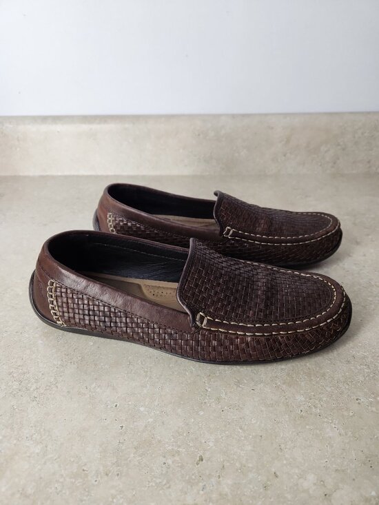 Tommy Bahama Orson Woven Leather shoes Loafers dark brown men\'s 12 D wide main image 10